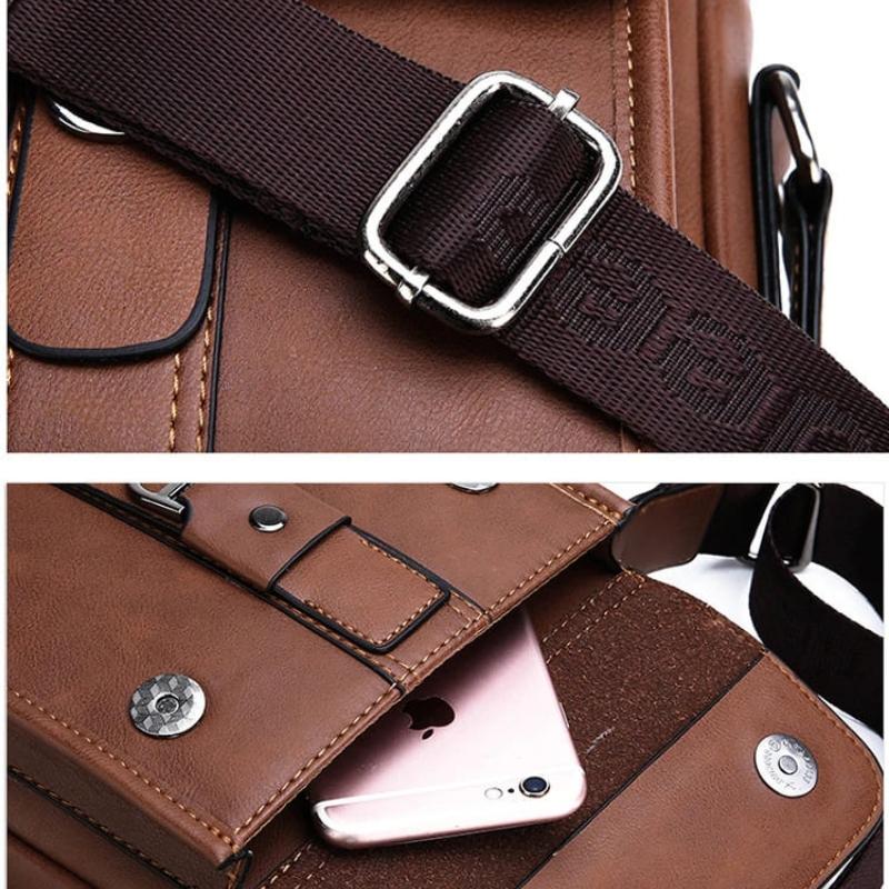 Bolsa Masculina de Couro Magnata Jeep Transversal Impermeável - Slim Bag