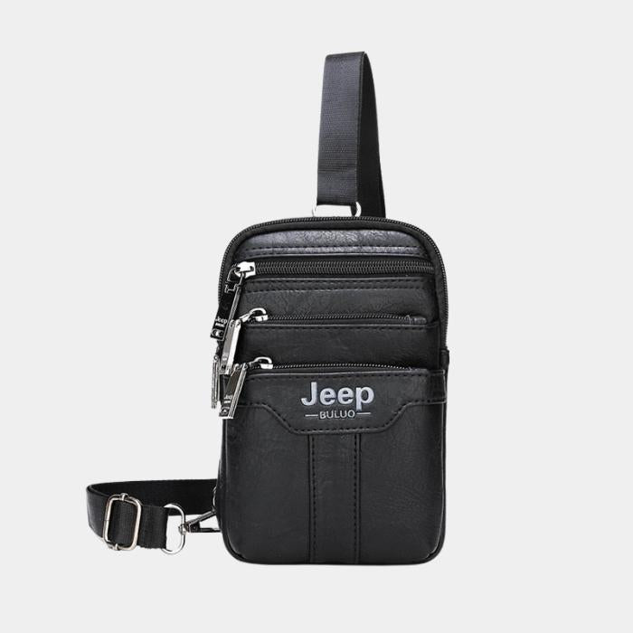 Bolsa Masculina Couro Legítimo Transversal Para Celular- Magnata Jeep Mens