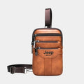 Bolsa Masculina Couro Legítimo Transversal Para Celular- Magnata Jeep Mens