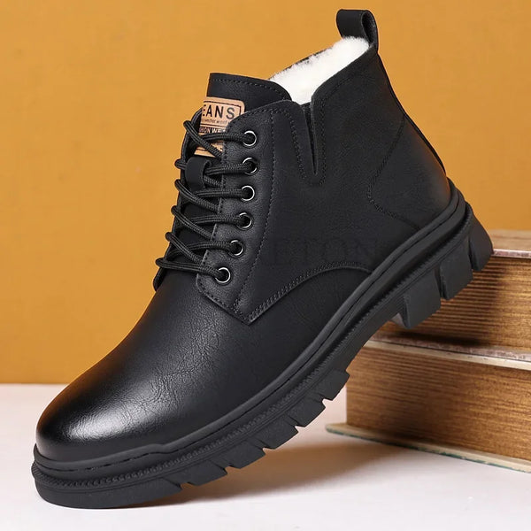 Bota Masculina de Inverno em Couro Legítimo - Slim