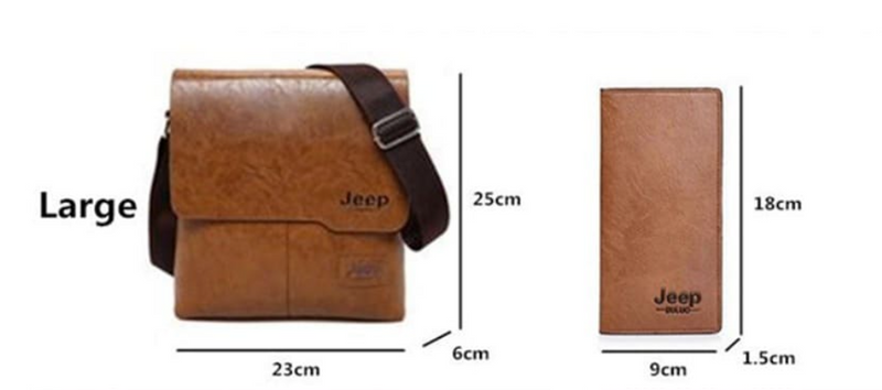 Bolsa Masculina de Lado e Carteira de Couro - Magnata Lux Jeep