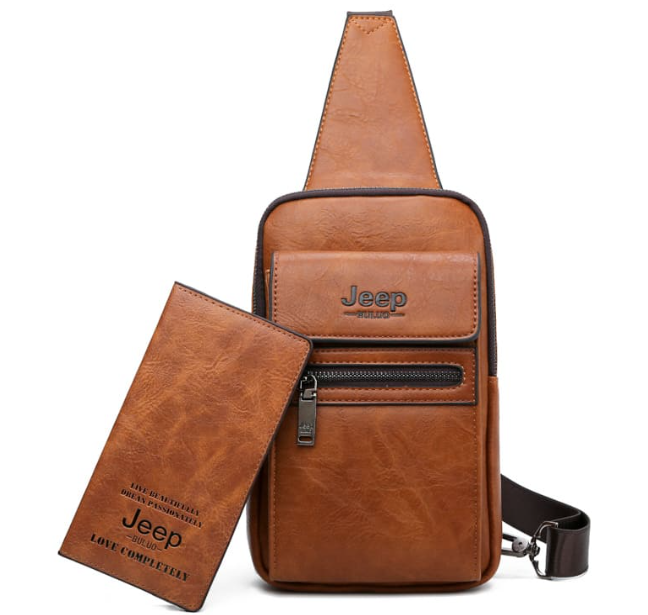 Bolsa Transversal de couro - Jeep Bulue