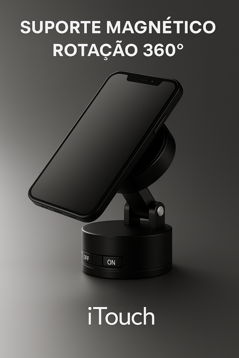 Suporte Magnético Pro - Compatível com todos os modelos – iPhone, Samsung, Motorola, Xiaomi e outros