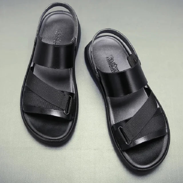 Sandália Masculina em Couro Legítimo - Magnata Glitth