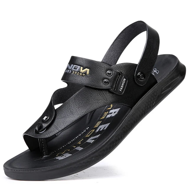Sandália Masculina em Couro Legítimo - Magnata Flip