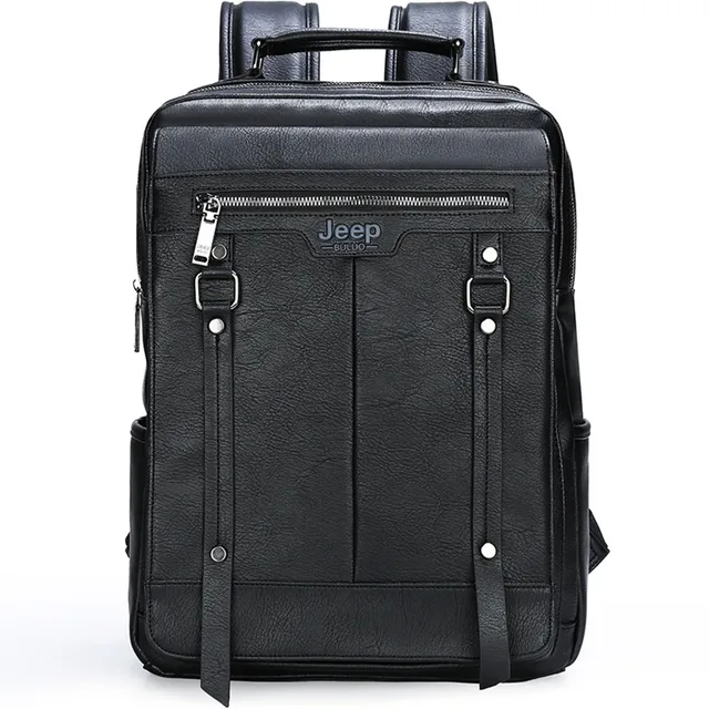Mochila Masculina De Couro Legítimo Magnata Clássica Jeep
