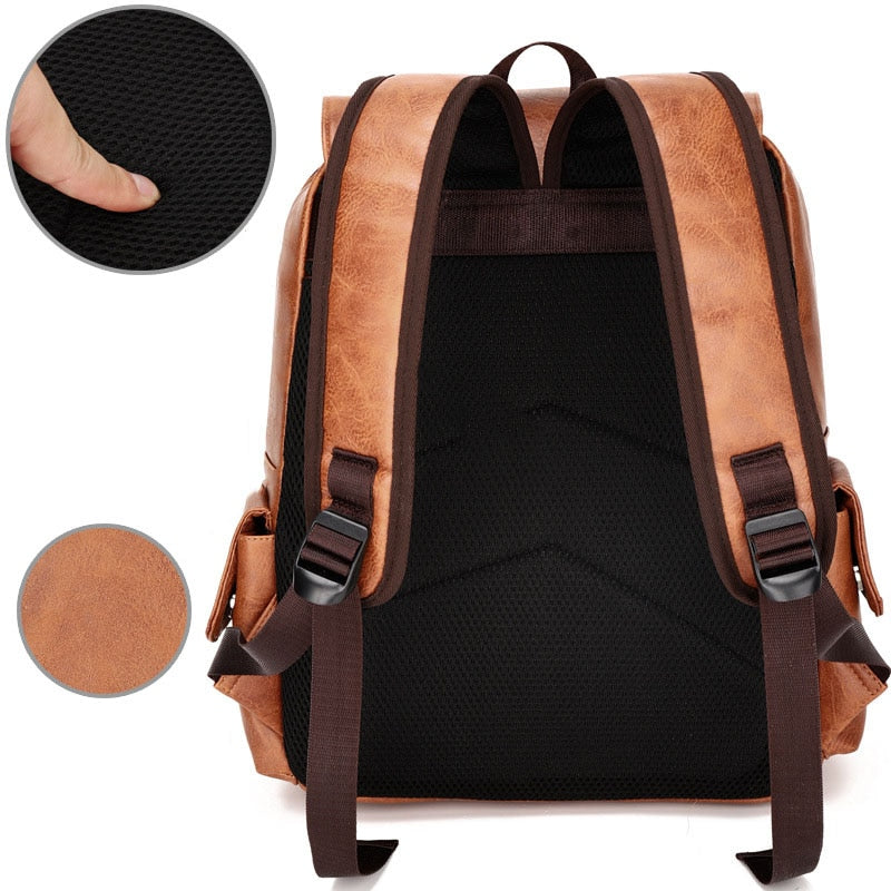 Mochila Masculina de Couro Legítimo Magnata Bag