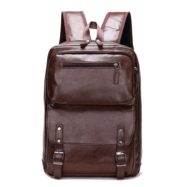 Mochila Masculina De Couro Legítimo -Magnata Gunter