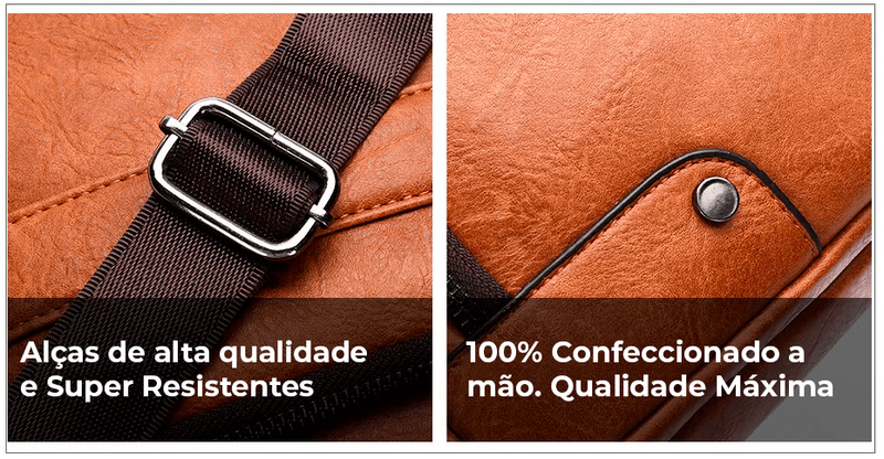 Bolsa Masculina De Couro Legítimo - Magnata Impact