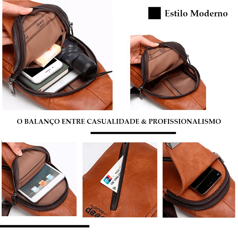 Bolsa Masculina De Couro Legítimo - Magno