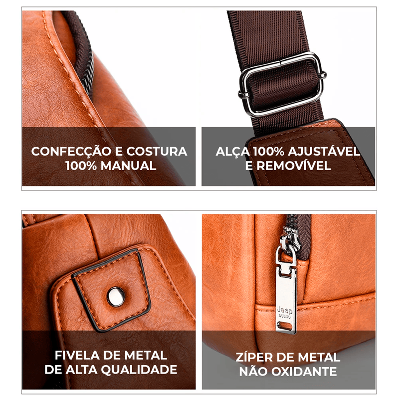 Bolsa Masculina De Couro Legítimo - Rex