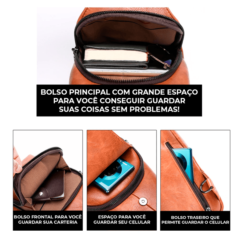 Bolsa Masculina De Couro Legítimo - Rex