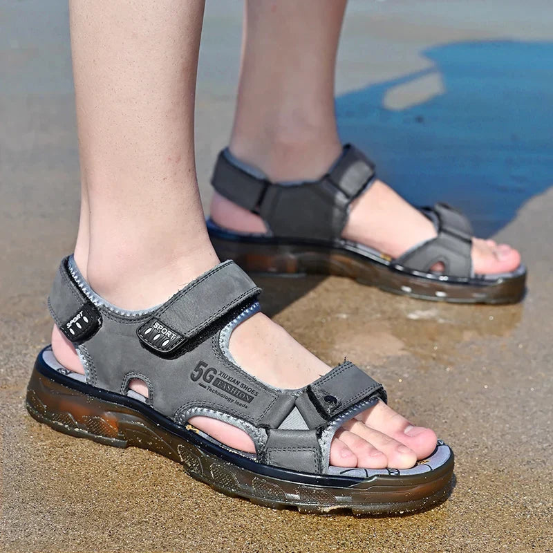 Sandália Masculina em Couro Legítimo - Magnata Trattes