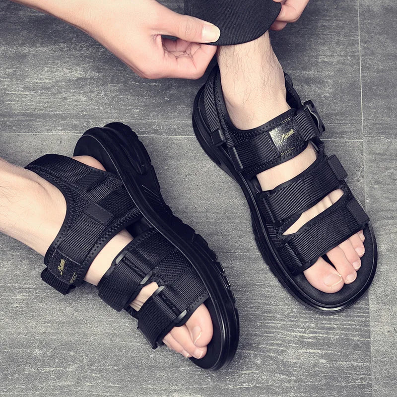 Sandália Masculina em Couro Legítimo - Magnata Gladiador
