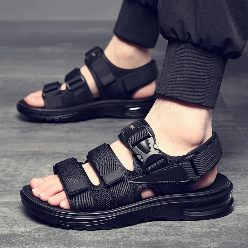 Sandália Masculina em Couro Legítimo - Magnata Gladiador