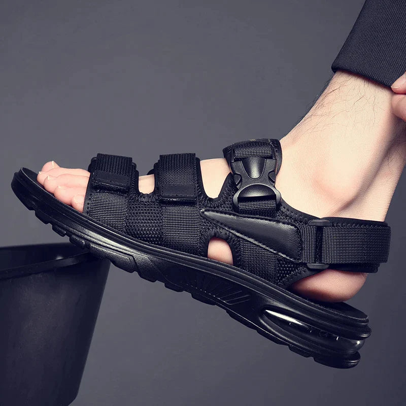Sandália Masculina em Couro Legítimo - Magnata Gladiador