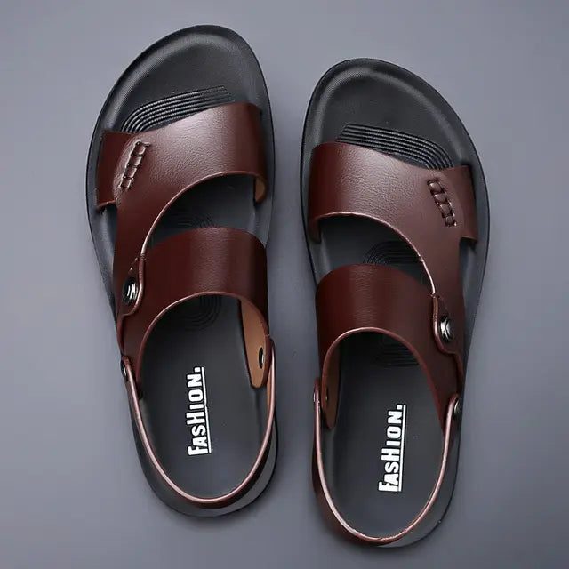 Sandália Masculina em Couro Legítimo - Magnata Moisés