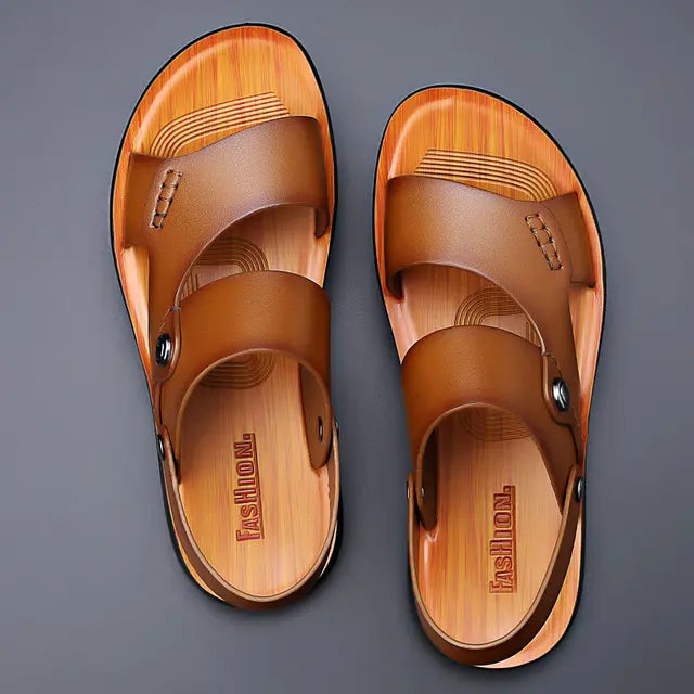Sandália Masculina em Couro Legítimo - Magnata Moisés