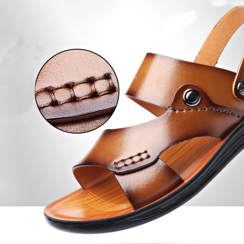 Sandália Masculina em Couro Legítimo - Magnata Moisés