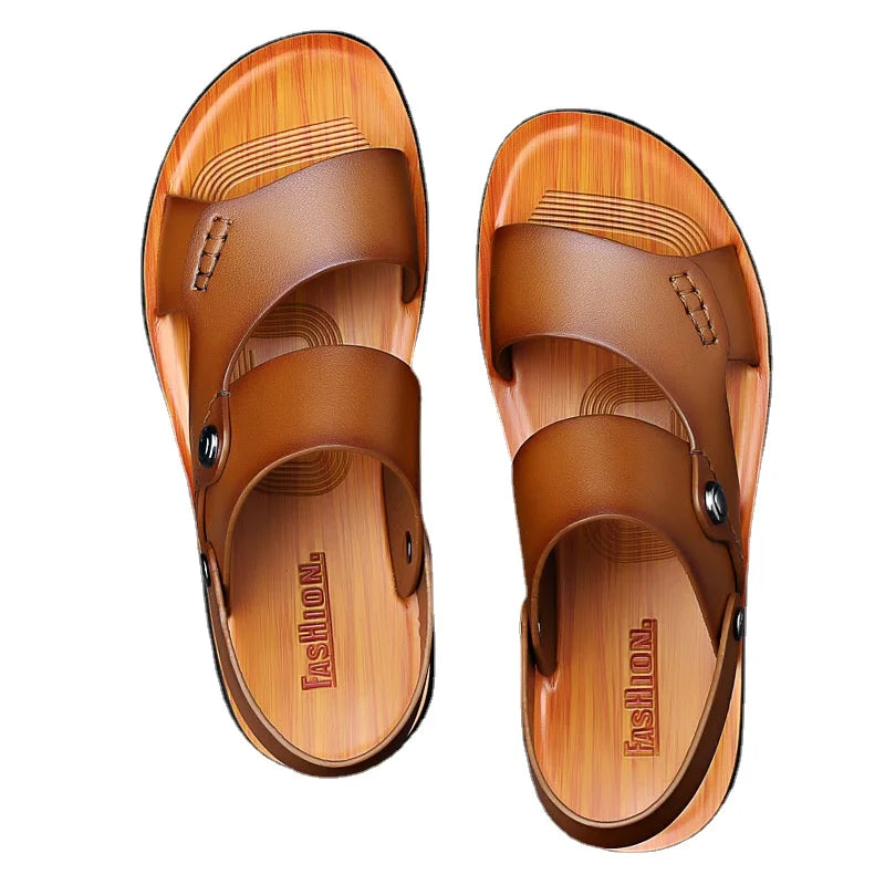 Sandália Masculina em Couro Legítimo - Magnata Moisés