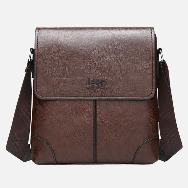 Bolsa Masculina Transversal de Couro - Magnata Classic Jeep