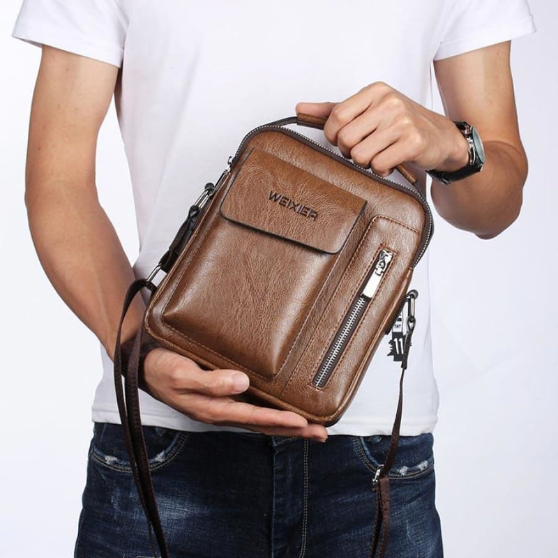 Bolsa Transversal de Couro Masculina - CrossLeather