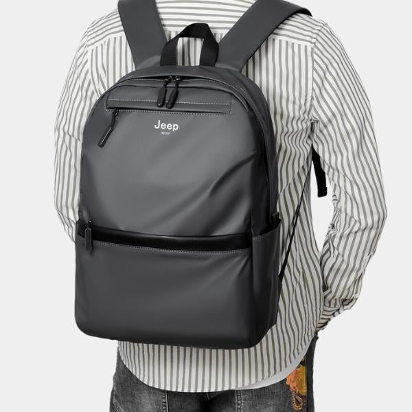 Mochila Masculina JEEP de Couro Ultraleve À Prova D'água - Lux Pack